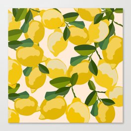 Fresh Lemon Summer Vibe Art Design Canvas Print