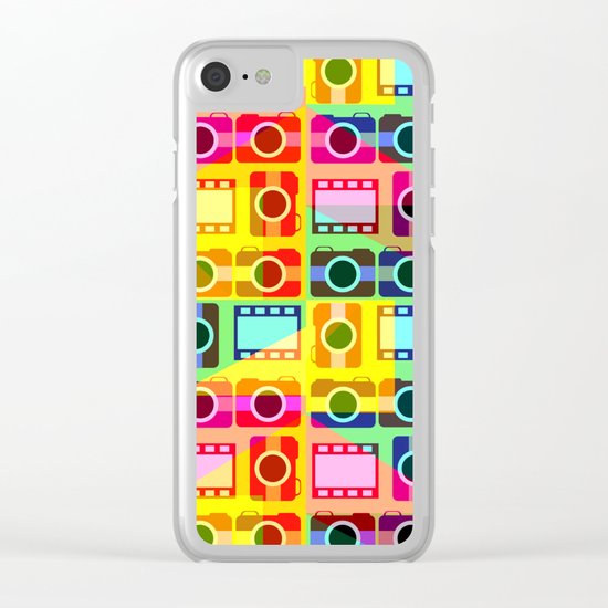 Colorful camera pattern Clear iPhone Case