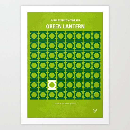 No120 My GREEN LANTERN minimal movie poster Art Print
