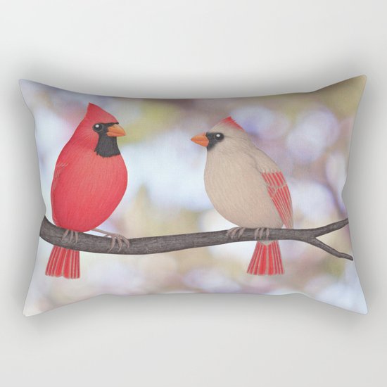 psychedelic cardinals bokeh Rectangular Pillow