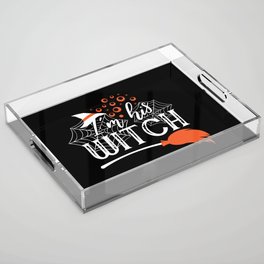 I'm His Witch Funny Halloween Cool Acrylic Tray