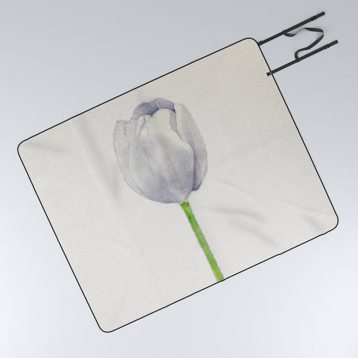 White Tulip Picnic Blanket