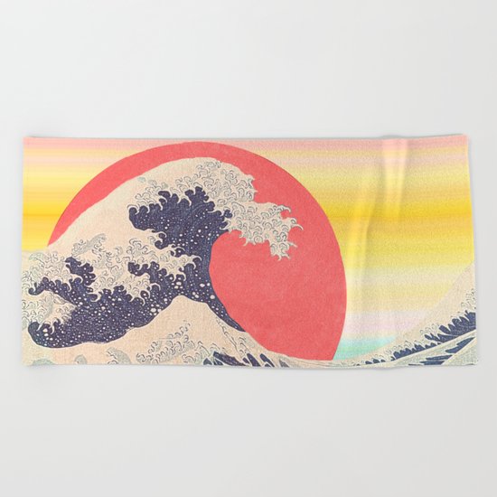 Hokusai revisited Beach Towel