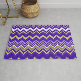 8-Bit Ikat Pattern – Periwinkle & Lime Area & Throw Rug
