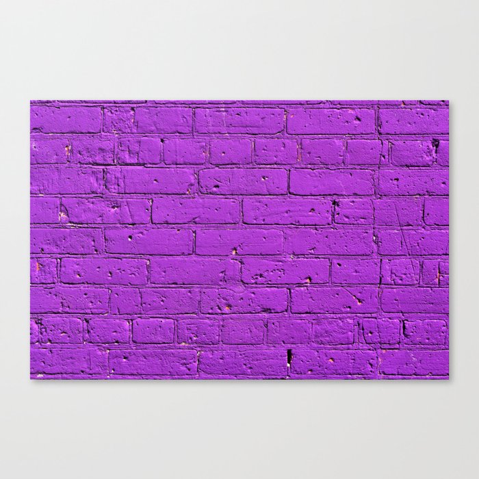 Purple Painted Brick Wall  Canvas Print