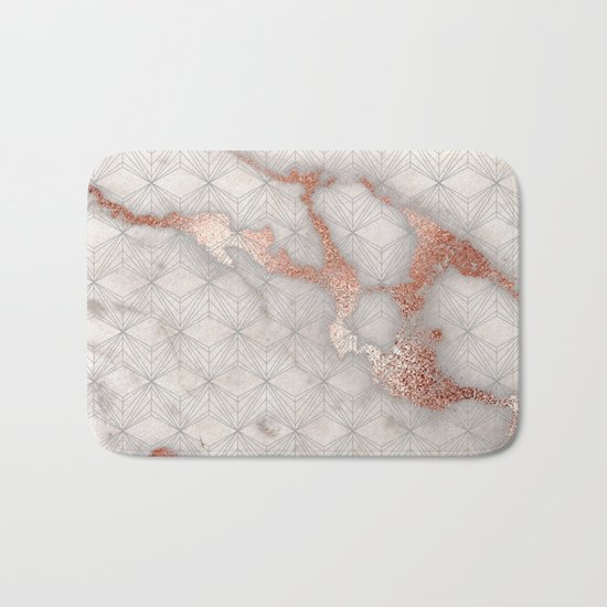 Rose gold marble pattern II Bath Mat