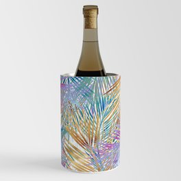 Gold Tropical Foliage Colorful Design Wine Chiller