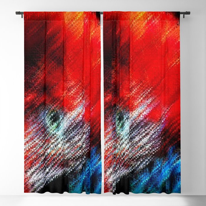 Bruce Hated Puppies - Scarlet Macaw Painting by Jeanpaul Ferro Blackout Curtain