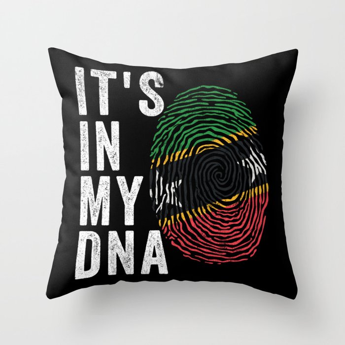 It's In My DNA - St Kitts and Nevis Flag Throw Pillow