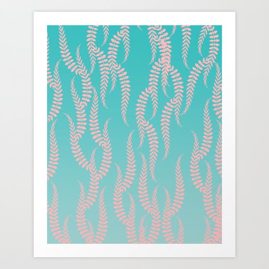 Pastel Leaves Art Print