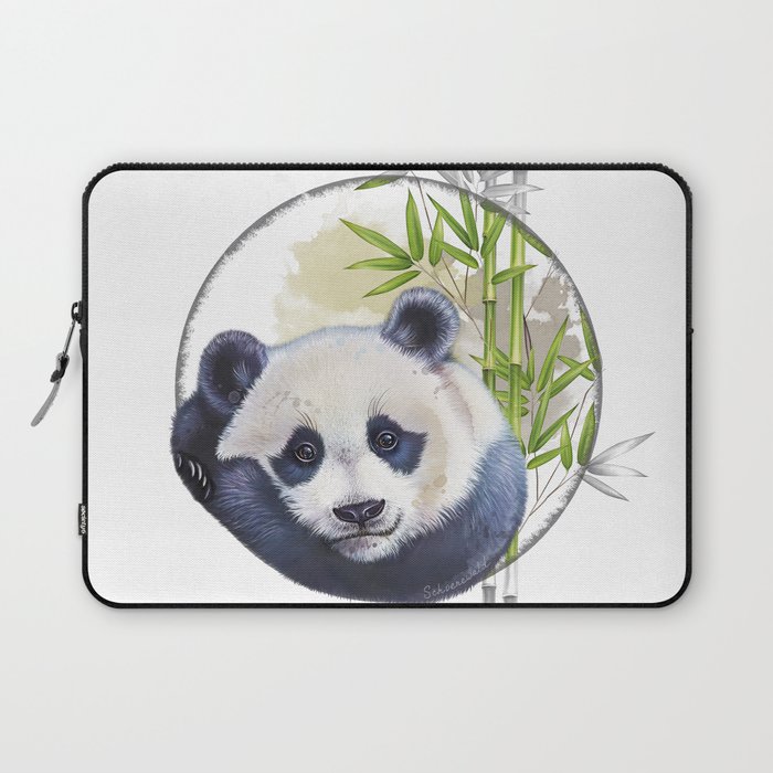 Cute panda with bamboo Laptop Sleeve