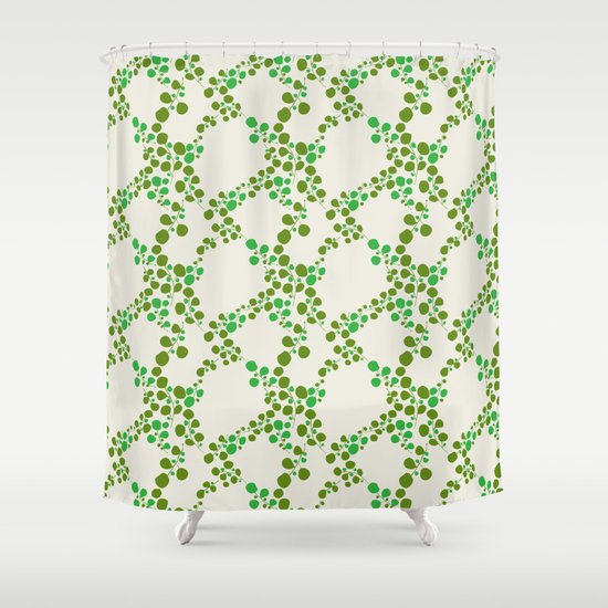 Retro leaves-olive Shower Curtain