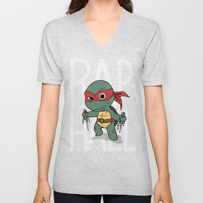 TMNT: Raphael (Cute & Dangerous) V Neck T Shirt
