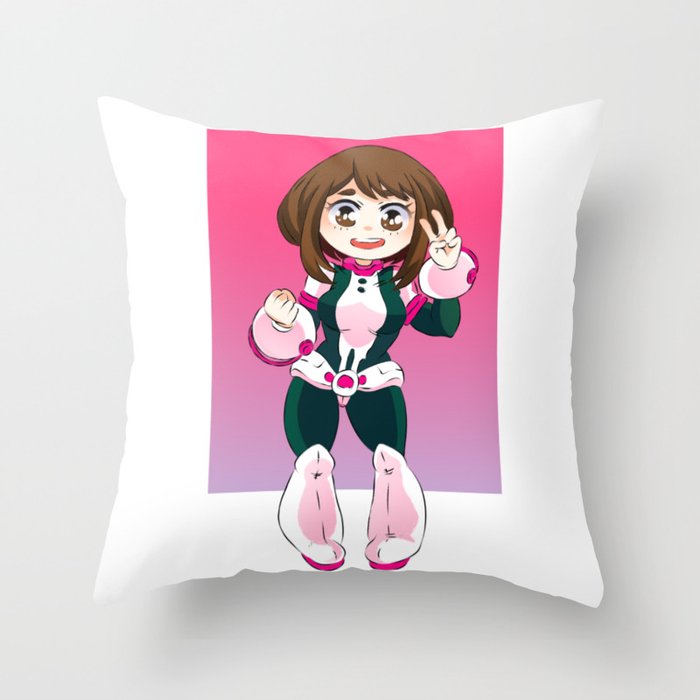 Uraraka Chibi Throw Pillow by Zelma Society6