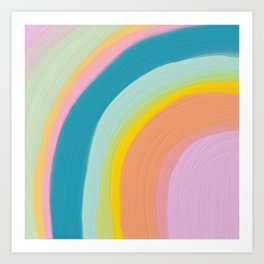 Painted Pastel Rainbow Art Print