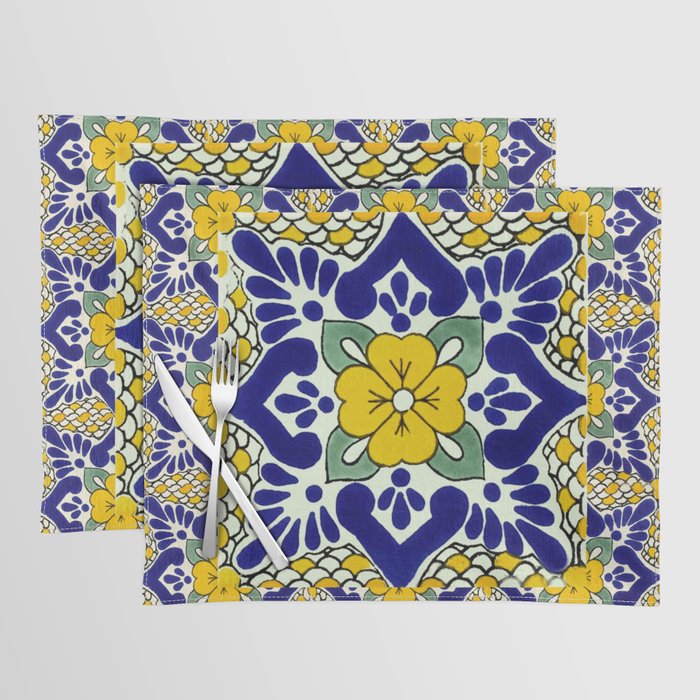 talavera mexican tile in yellow and blu Placemat