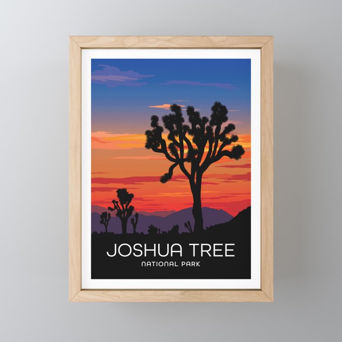 Joshua Tree National Park at Sunset Framed Mini Art Print
