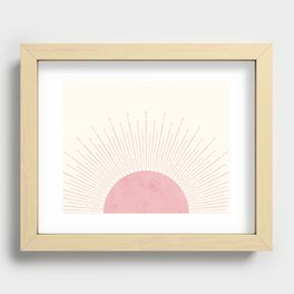 Pink Sunrise Boho Midcentury Recessed Framed Print