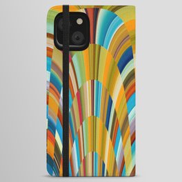 Modern Bended Check Abstract iPhone Wallet Case