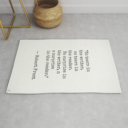 No tears in the writer, no tears in the reader...Robert Frost Rug | Minimal, Wisdomwords, Literature, Classicstyle, Poetry, Gift, Booklovers, Graphicdesign, Classicquote, Typewriten 