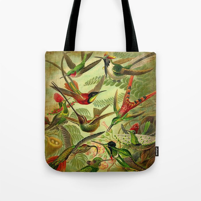 HUMMINGBIRD COLLAGE- Ernst Haeckel Tote Bag by Digital Effects | Society6