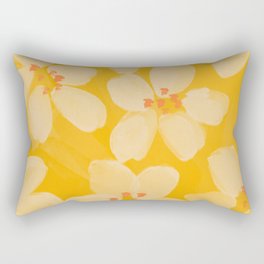 Gold Flowers In Bloom | Spring/Summer Floral Pattern Home Decor Design Rectangular Pillow