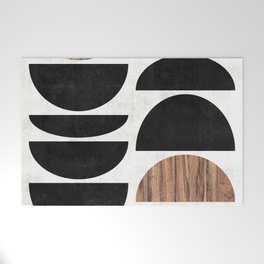 Mid-Century Modern Pattern No.7 - Concrete and Wood Welcome Mat