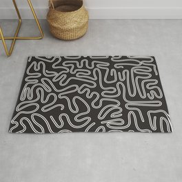 Squiggles - Black and White Area & Throw Rug