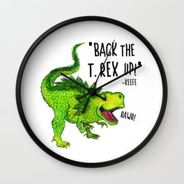 Back the T. Rex up! Wall Clock | Nature, Dinosaurs, Ink, Painting, Watercolor, Children, Books 