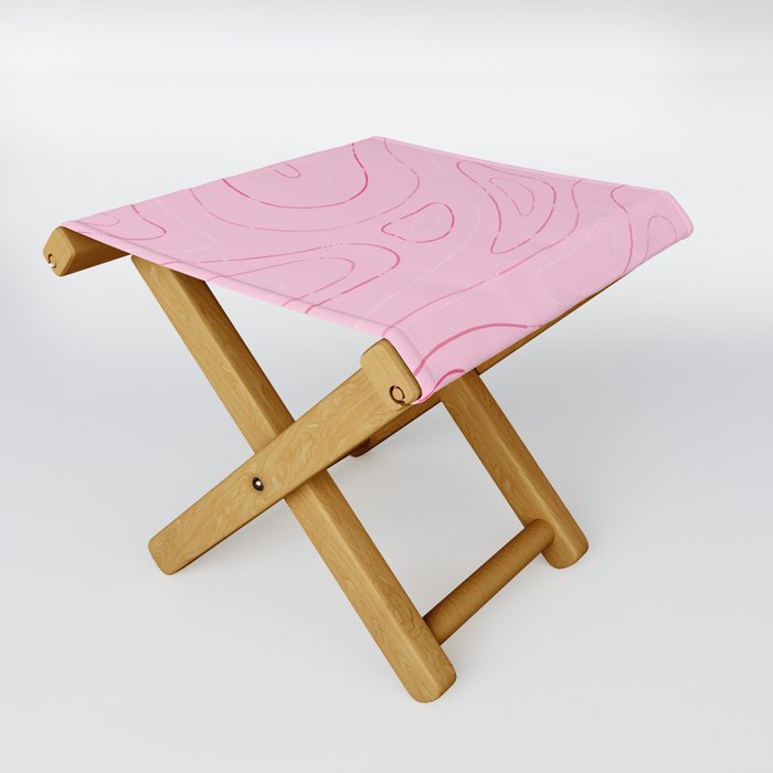 Pink Abstract Topographic Pattern. Digital Illustration background Folding Stool