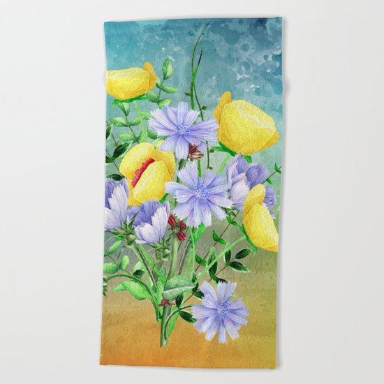 Flowers bouquet #21 Beach Towel