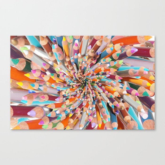 Pencil Kaleidoscope Canvas Print