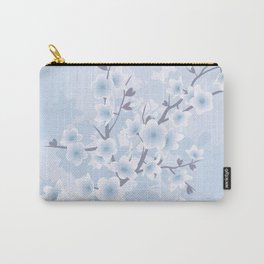 Cherry Blossom Blue Floral Carry-All Pouch