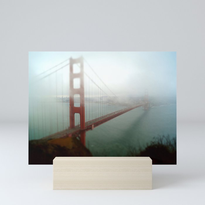 Golden Gate Bridge (San Francisco) in fog Mini Art Print