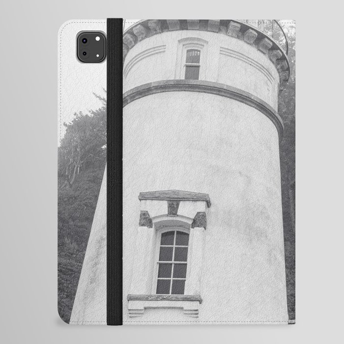 Heceta Head Lighthouse Black and White Photography Oregon Coast iPad Folio Case