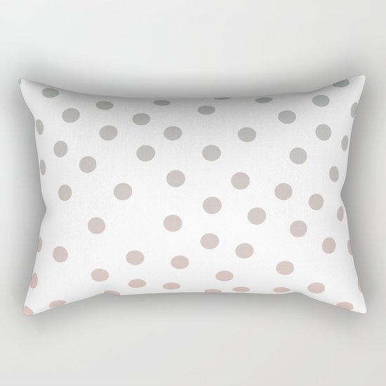 Simply Dots in Coral Peach Sea Green Gradient on White Rectangular Pillow
