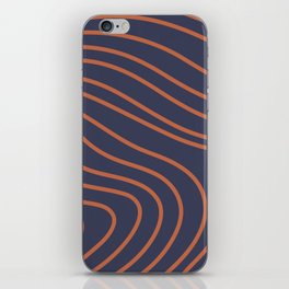 Orange curved stripes in retro style iPhone Skin