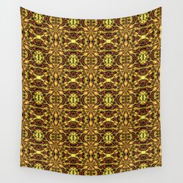 Liquid Light Series 60 ~ Yellow & Orange Abstract Fractal Pattern Wall Tapestry