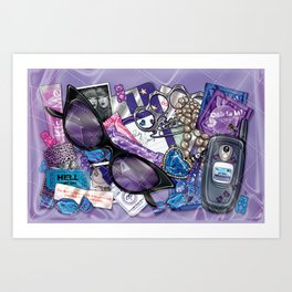 Trompe L'oeil Purple Y2K Art Print