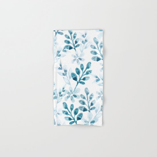 Watercolor Floral Pattern (Winter Version) Hand & Bath Towel