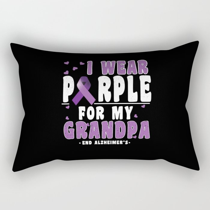 Purple For Grandpa Alzheimer Alzheimer's Awareness Rectangular Pillow