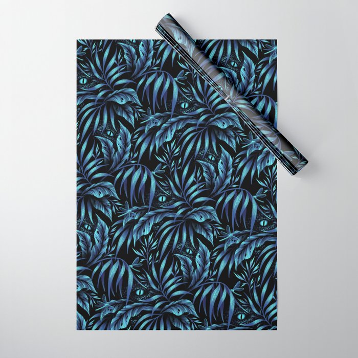 Jurassic Jungle - Petrol Blue Wrapping Paper