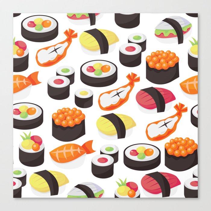 Sushi Pattern Canvas Print by totallyjamie | Society6