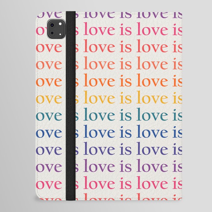 Love Is Love pattern retro iPad Folio Case