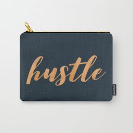 Hustle Text Copper Bronze Gold and Navy Carry-All Pouch