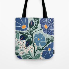 Klimt flowers light blue Tote Bag