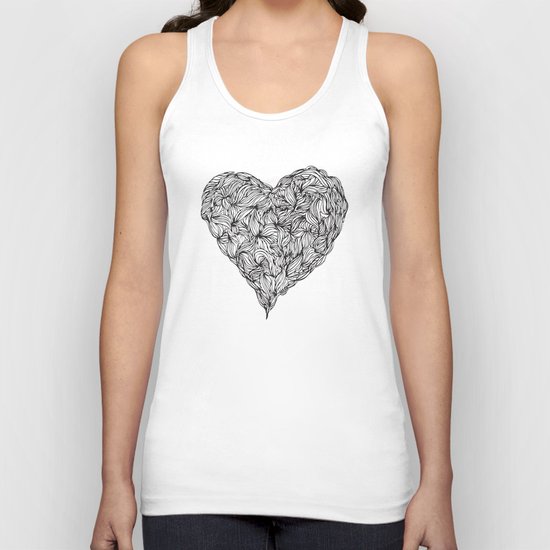Hairy Heart Unisex Tank Top