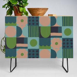 Green and blue tiles Credenza