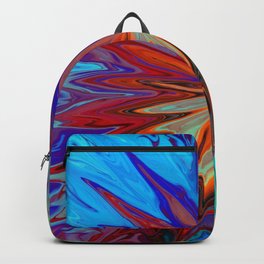 Spike flower colorful blend Backpack | Blue, Abstract, Graphicdesign, Pattern, Green, Flower, Red, Yellow, Spike, Blend 