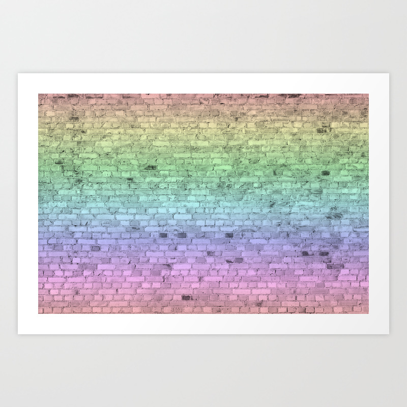 Light Pastel Ombre Shaded Rainbow Colors Brick Wall Art Print By Podartist Society6 Free download the brick wall iphone wallpapers, 5000+ iphone wallpapers free hd wait for you. light pastel ombre shaded rainbow colors brick wall art print by podartist